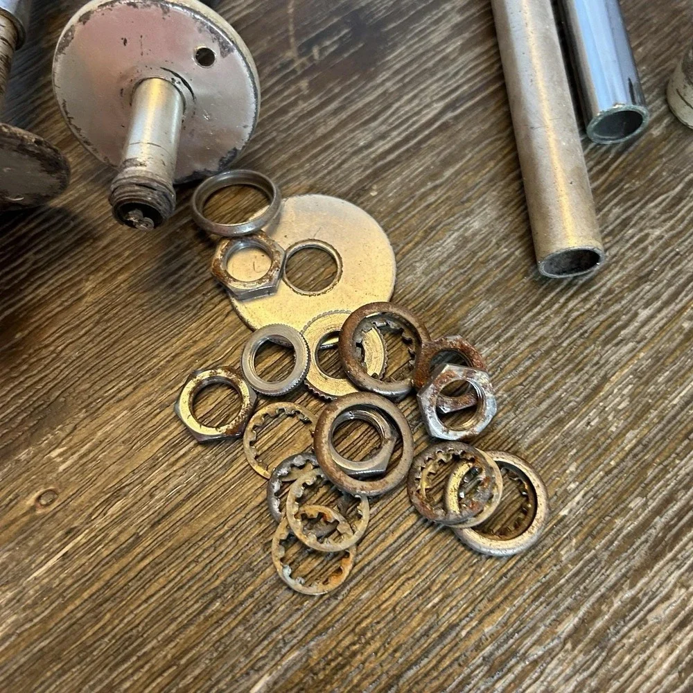 Vintage Chandelier Hardware‎ Lot 4 Candle Socket Assemblies Canopy Tube Parts